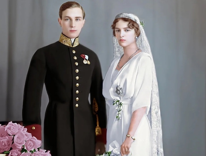 Свадьба Феликса Юсупова и Ирины Романовой 9 (22) февраля 1914 года. Современная обработка старинного фото + коллаж.