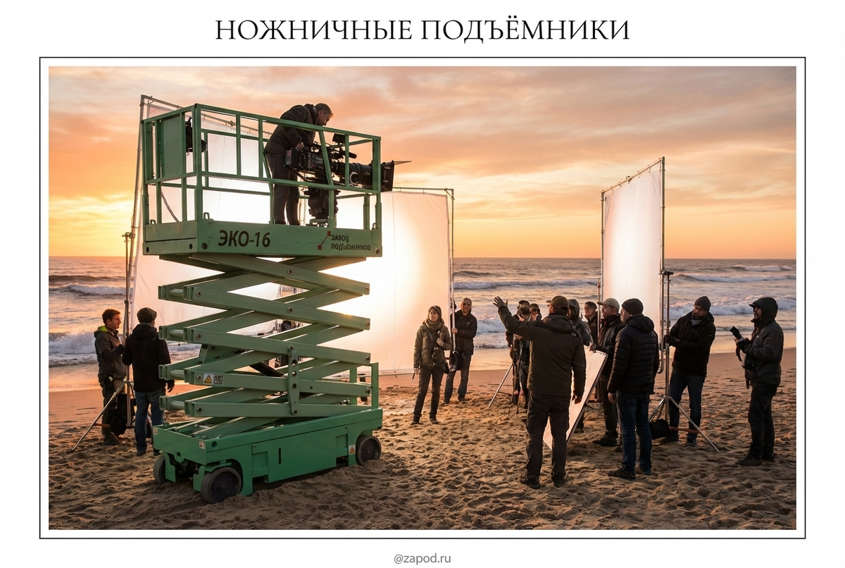    Использование ножничного подъемника на съёмках кино admin