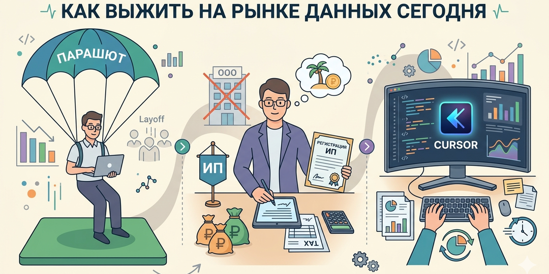 Парашют, ИП и Cursor: как выжить на рынке данных сегодня