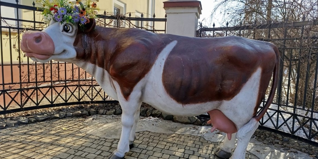 Костромская Маруся встречает весну с венком на рогах