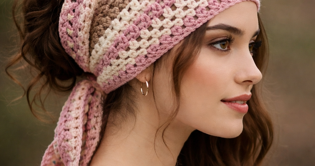 Как связать модную бандану крючком и не превратить её в бабушкину салфетку