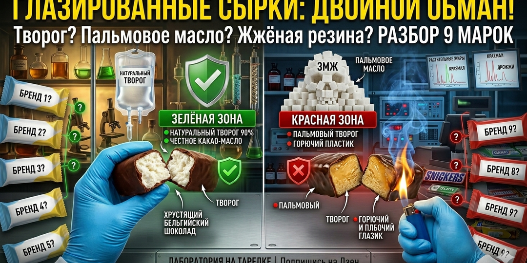 Пластиковый шоколад и пальмовый творог: Разбираем 9 популярных глазированных сырков (Кто нас травит?)