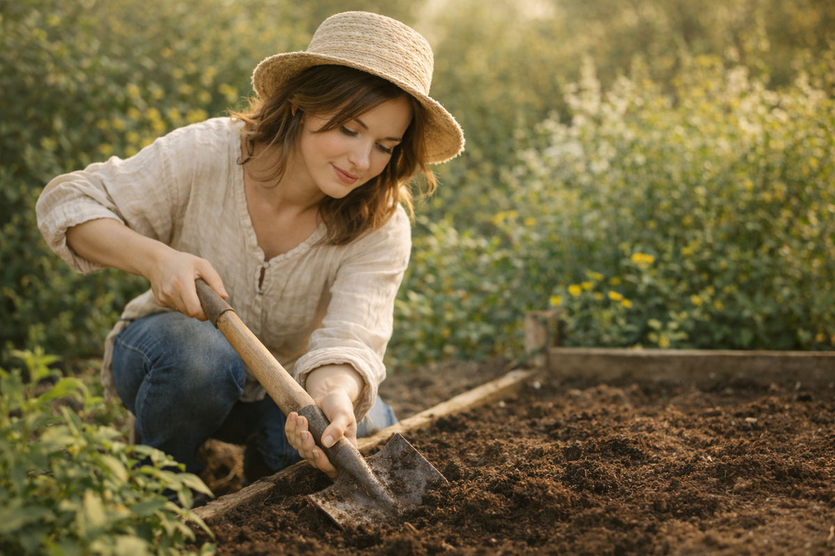 Я копаю грядки)