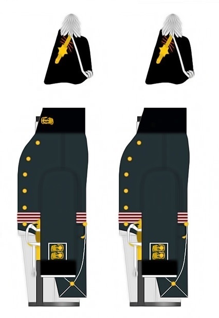 На рисунке-Корпус Морской Артиллерии: Генерал-Цейхмейстер; Цейхмейстер.