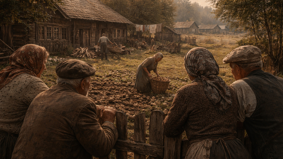 AI-иллюстрация: соседи в деревне.