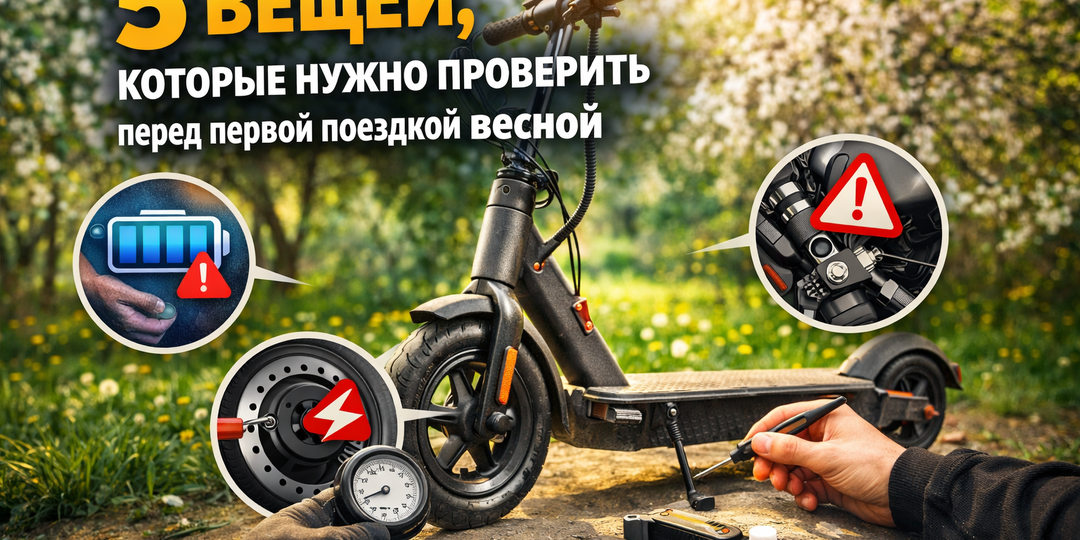 5 вещей, которые нужно проверить перед первой поездкой на электросамокате весной