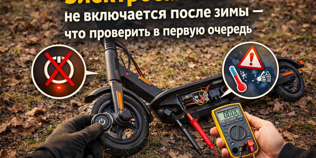 Электросамокат не включается после зимы — что проверить в первую очередь