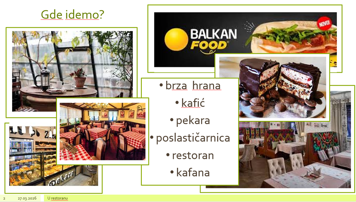 Слайд из моей презентации на тему "В ресторане"