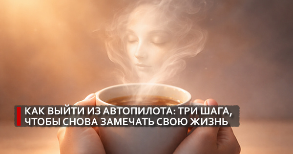 Как выйти из автопилота: три шага, чтобы снова замечать свою жизнь