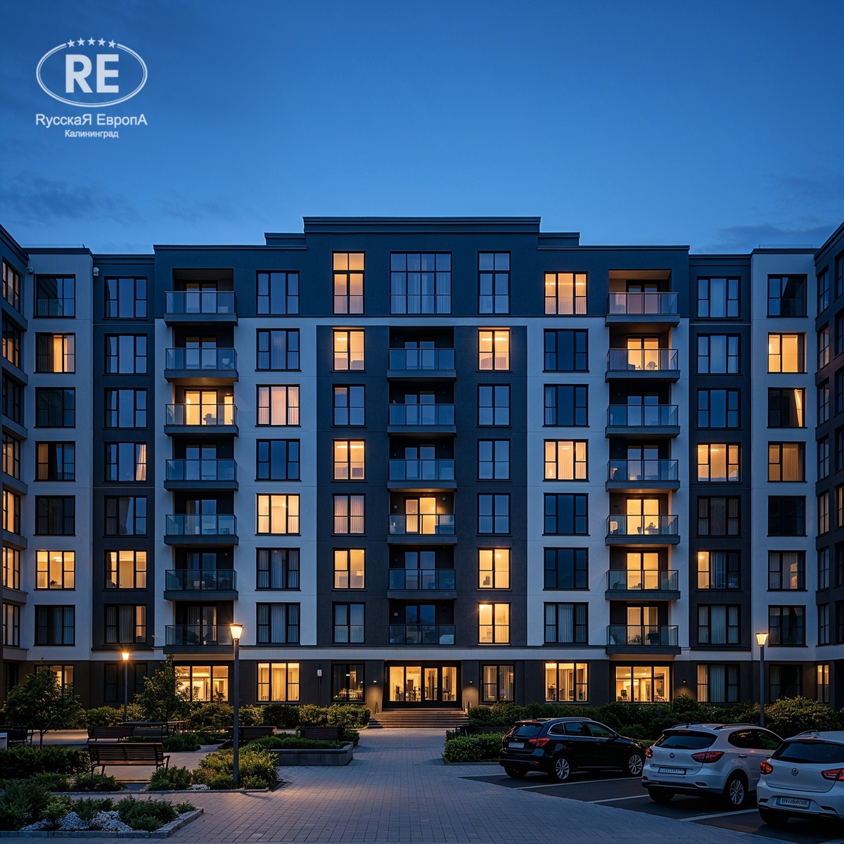 

Вечером в новых районах Калининграда легко поймать странное ощущение. Дом выглядит заселённым: машины во дворе, детские площадки, свет в подъездах. Но если поднять глаза — половина окон тёмные.