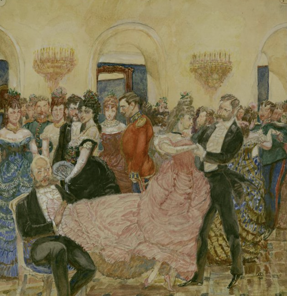 Д.Н. Кардовский «Бал в Москве». 1938 г. Государственный музей-заповедник Л.Н. Толстого