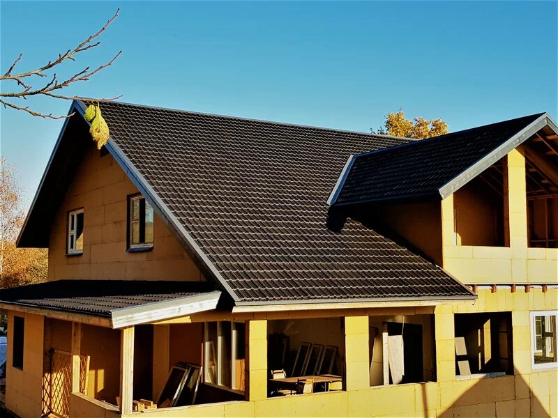 Кровля Гумибо на жилом доме в Подмосковье 
