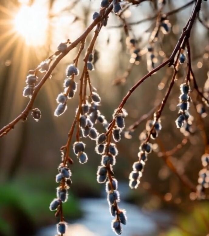 Верба - предвестник Светлого Воскресения. Картинка создана Шедеврум. 