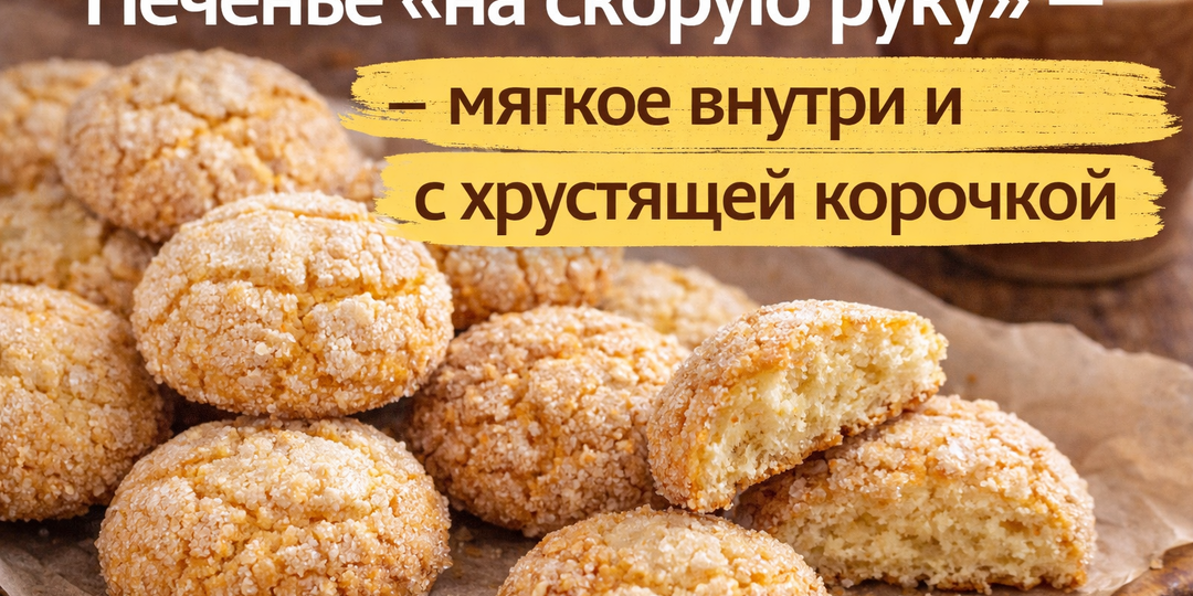 Печенье «на скорую руку» — мягкое внутри и с хрустящей корочкой