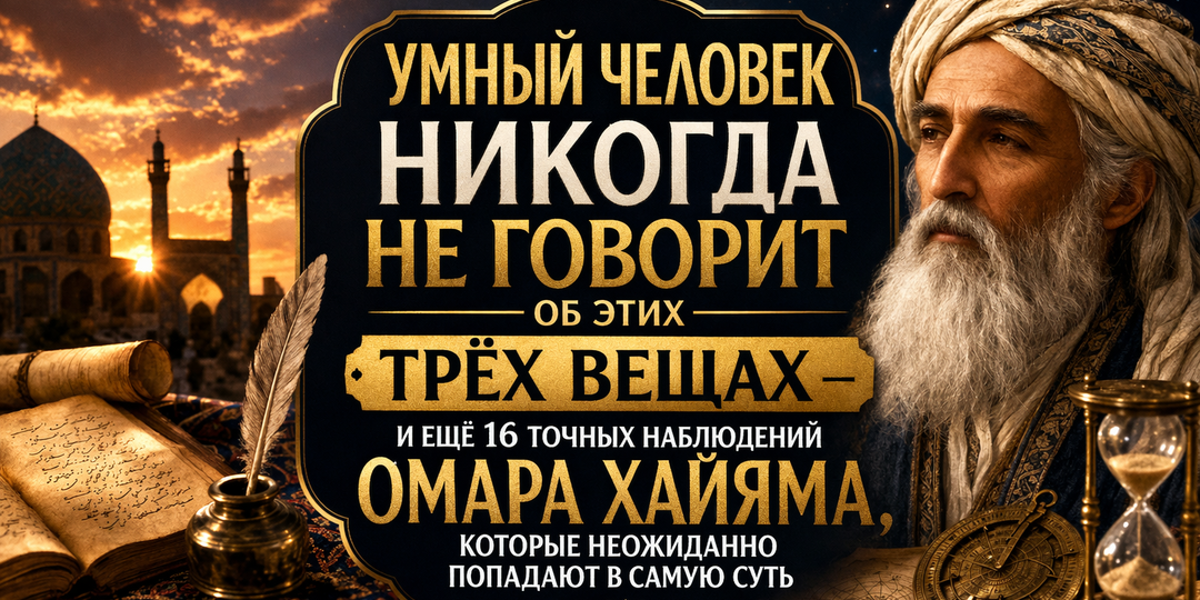 Умный человек никогда не говорит об этих трёх вещах - и ещё 16 точных наблюдений Омара Хайяма, которые неожиданно попадают в самую суть!