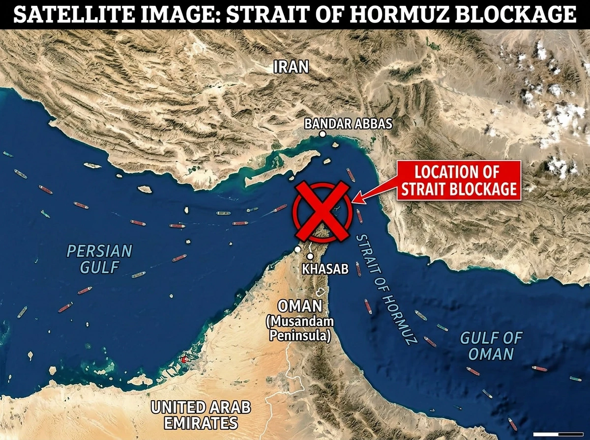 блокированный ормузский пролив. (изображение создано нейросетью)