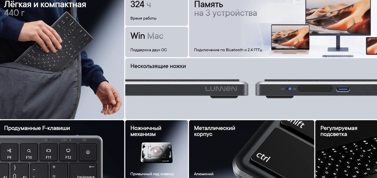    «Яндекс» выпустил свою первую линейку беспроводных клавиатур Lunnen Work