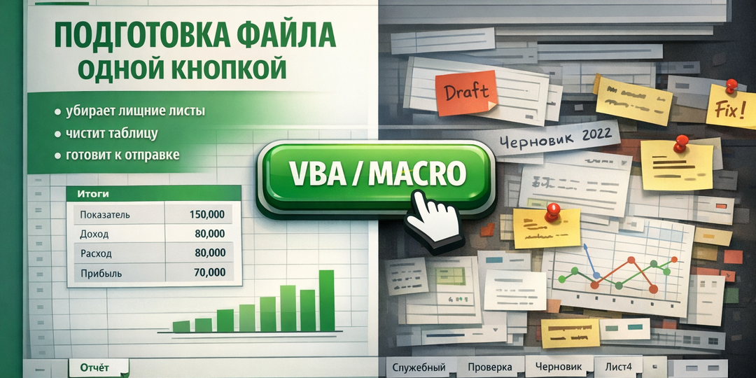Подготовьте Excel-файл к отправке одной кнопкой: мощный VBA-макрос для проверки и оформления
