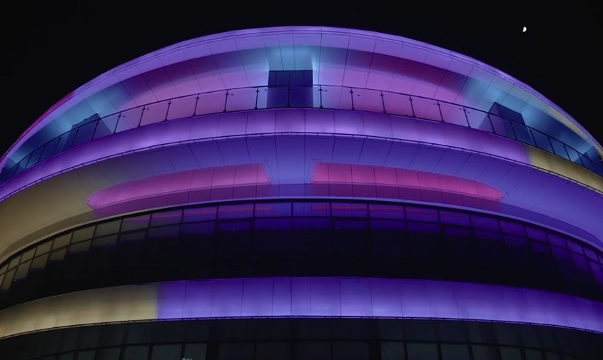 Амурчанам показали, как будет выглядеть ночная подсветка «Трибуны Холл»