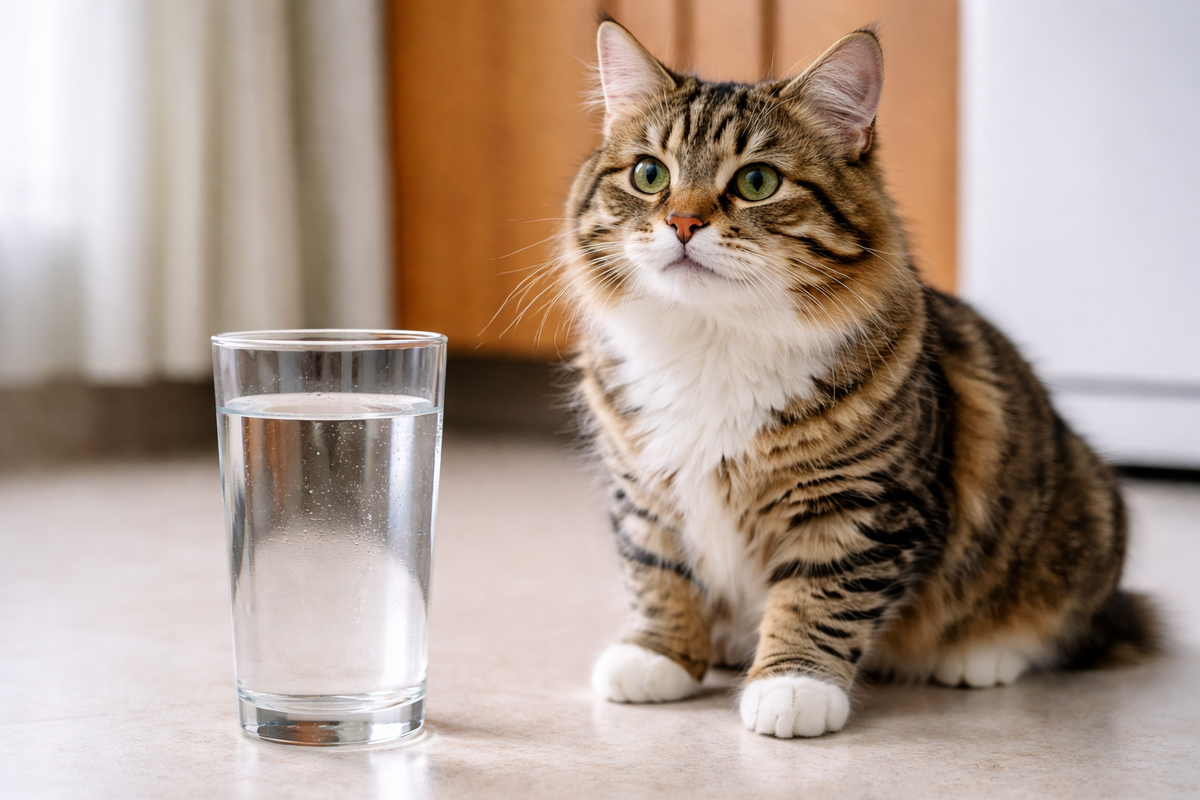 Кошка должна в день выпивать почти целый стакан воды. Фото: журнал "Питомцы".