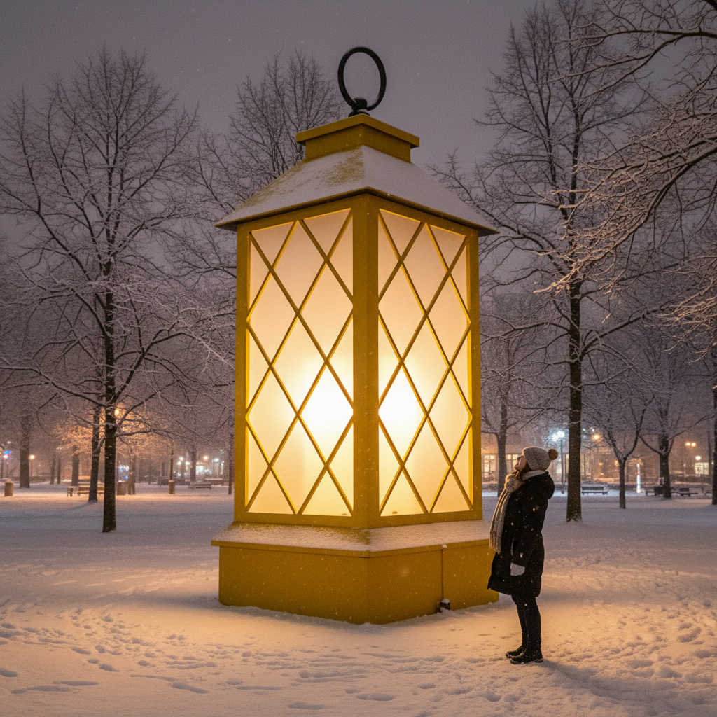 Арт-обьект в виде фонаря