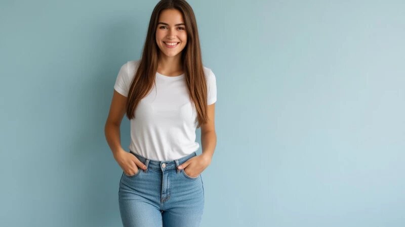     Девушка. Джинсы. Мода. Нейросети