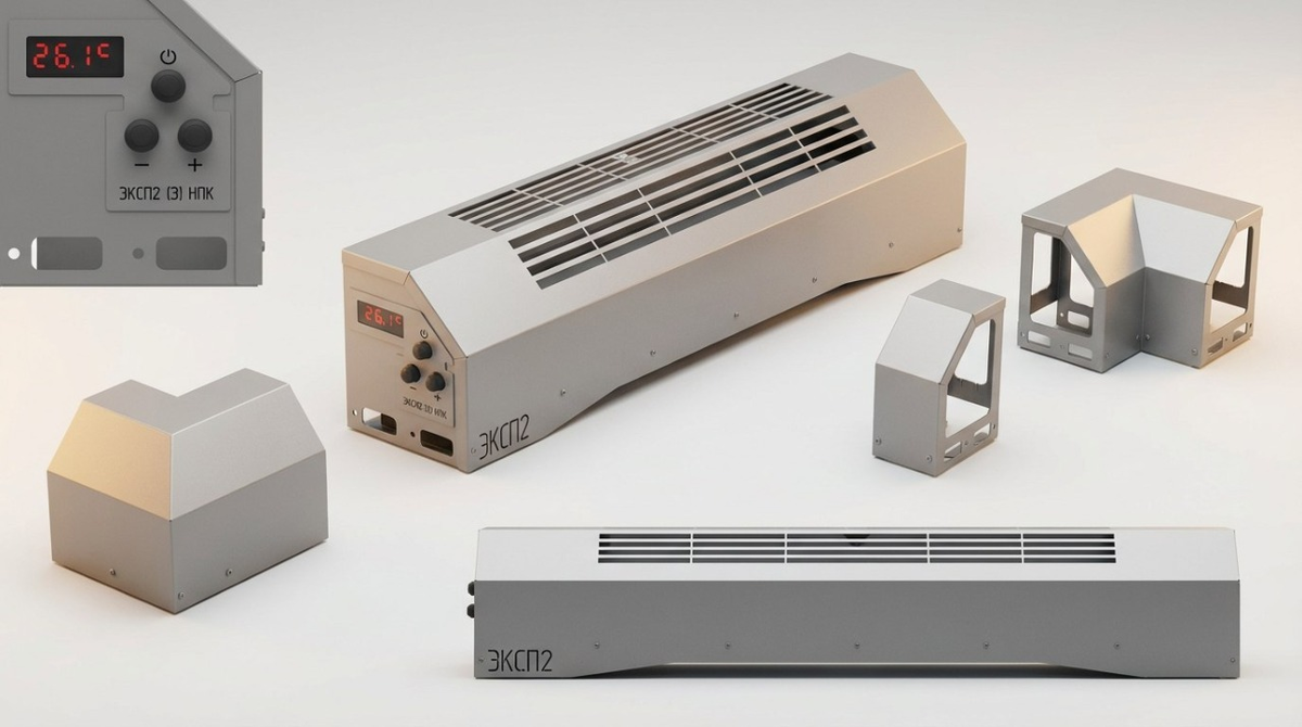 Напольный низкопрофильный конвектор промышленный ЭКСП2 (Э) НПК