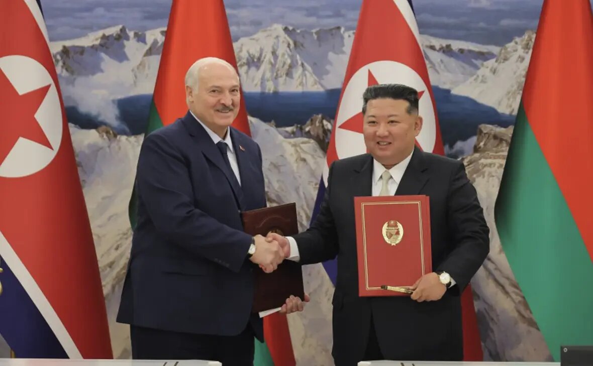    Источник: Александр Лукашенко и Ким Чен Ын Фото: Государственное информационное агентство КНДР. rbc.ru Алла