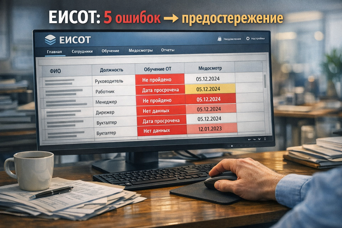 Роботы Роструда работают без выходных. Нет записи в реестре обученных → предостережение → внеплановая проверка. Разбираем 5 типичных ошибок и даём чек-лист для самопроверки.