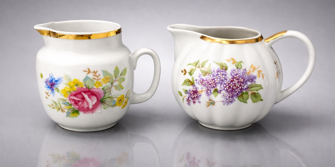 Сирень и розы на фарфоре.