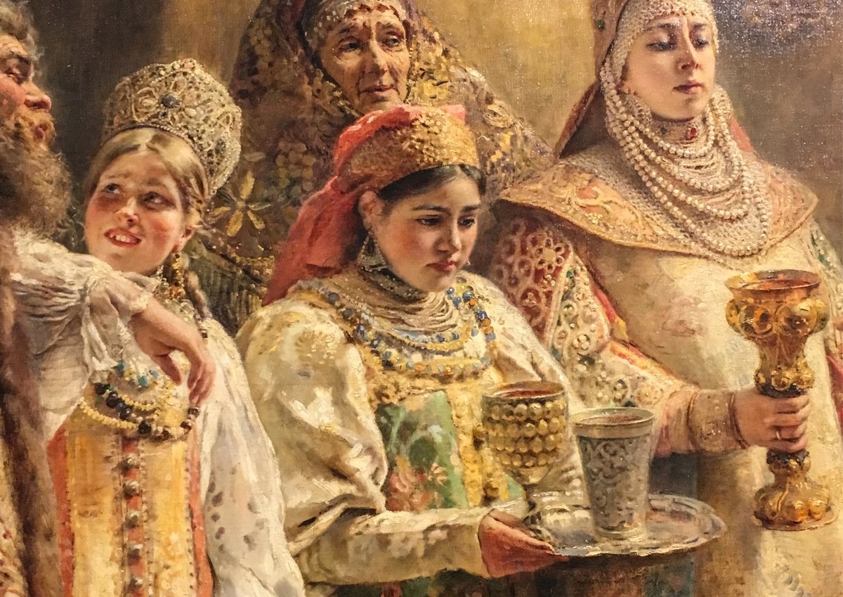 Владимир Маковский. Поцелуйный обряд. 1895. Фрагмент