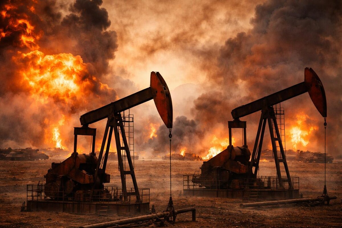 На следующей неделе цены на нефть продолжит определять война на Ближнем Востоке.  Фото: Изображение сгенерировано с помощью нейросети / Рустам Юнусов