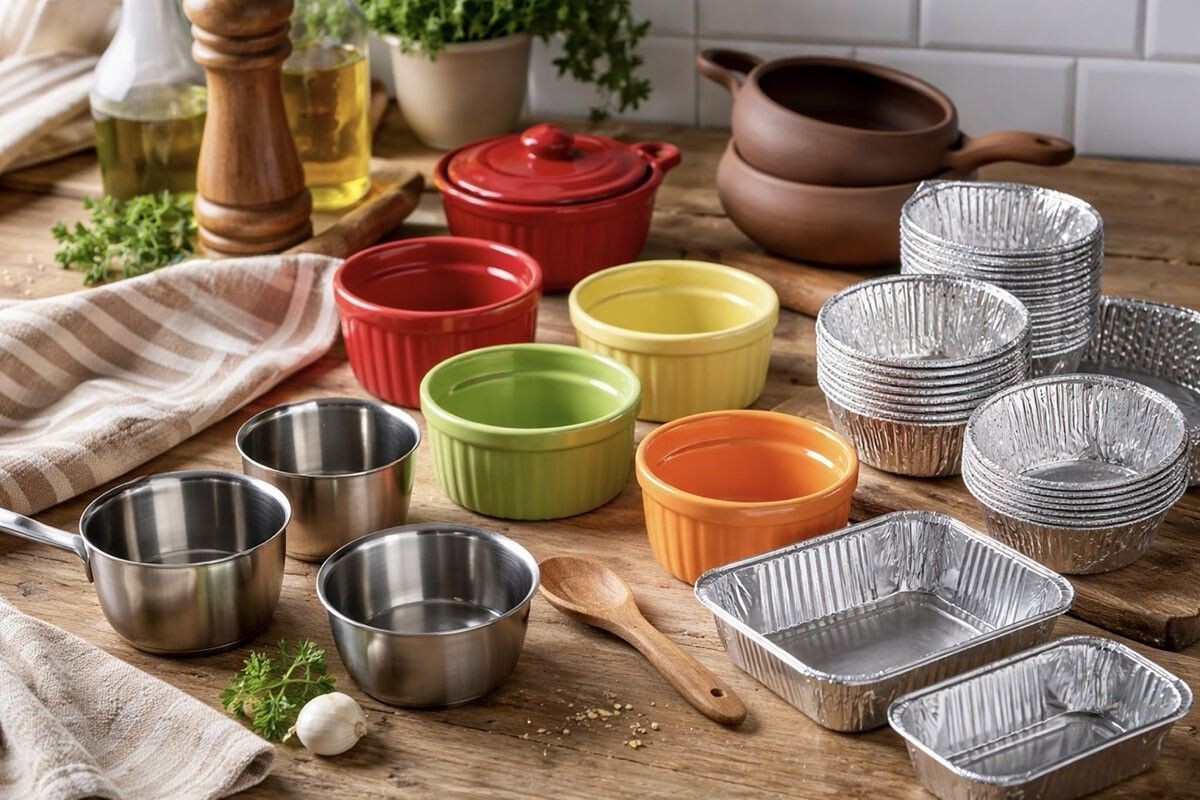 Готовить жюльен можно в металлических кокотницах, керамических и фольгированных формочках. Источник: нейросеть📷
