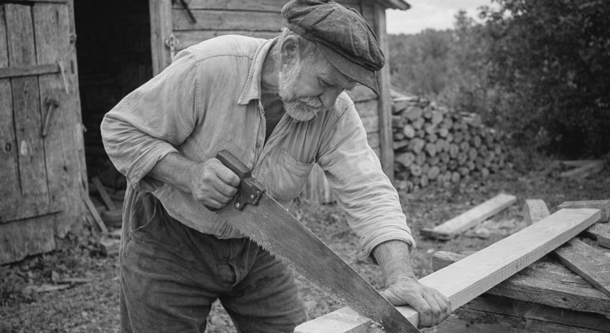 AI-иллюстрация: ремонт сарая.