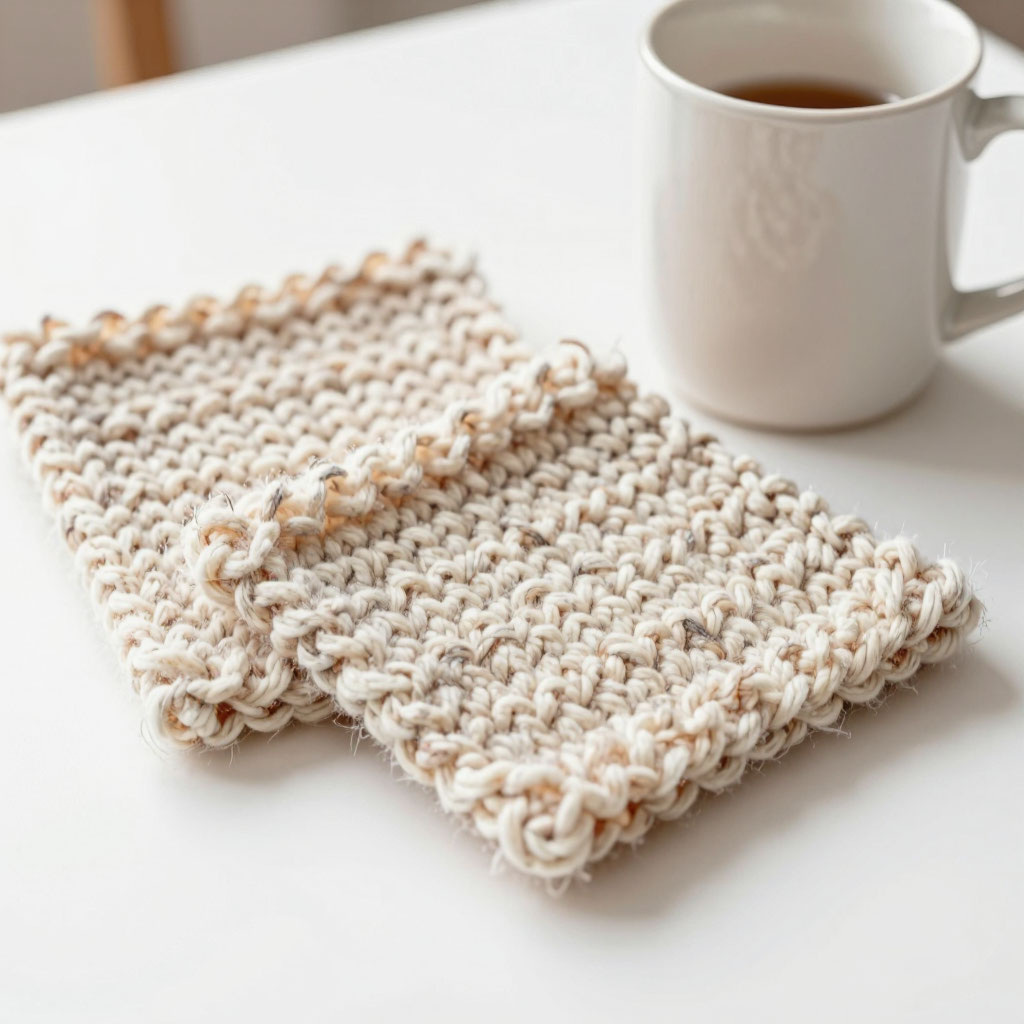 Подставки под кружки спицами.