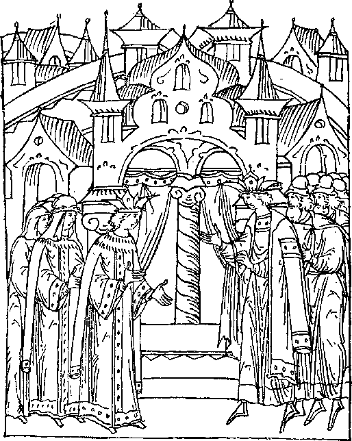 Миниатюра летописного Лицевого свода посвящена смотру невест