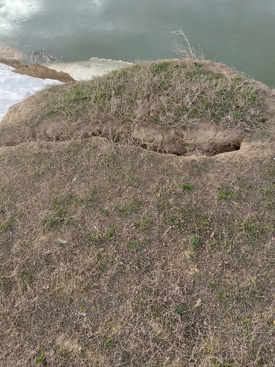 Вот такими кусками отваливается берег.