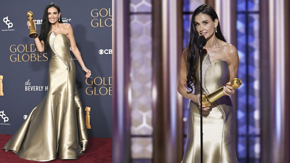 Деми Мур на "Золотом Глобусе" (2024)