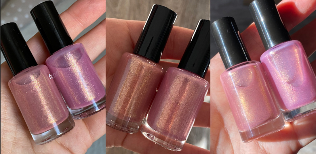 Лаки для ногтей от Nabyo в оттенках «Утренняя глория» и «Далёкий мираж»