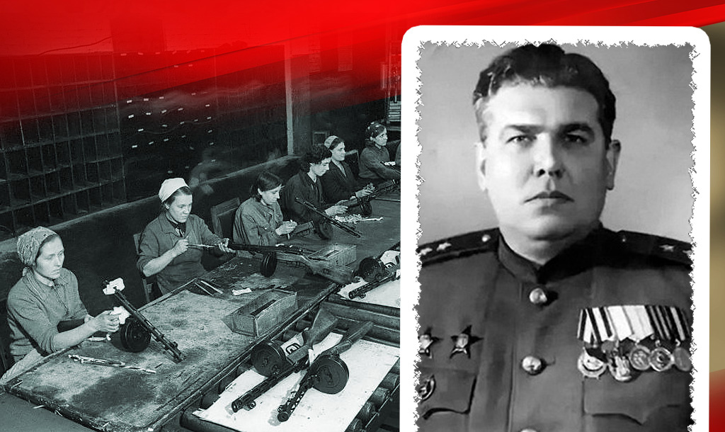 Женщины во время сборки пистолётов-пулемётов на заводе № 2 им. К. О. Киркижа осенью 1941 года / Блинов Афанасий Сергеевич