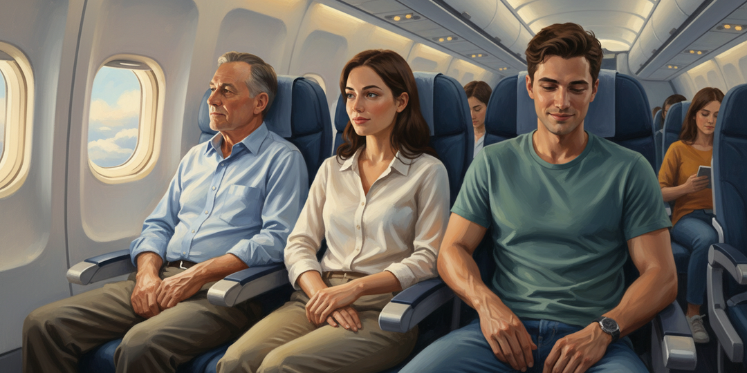 Почему в самолёте средний пассажир получает оба подлокотника