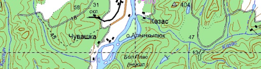 Фрагмент карты, 80-е годы.