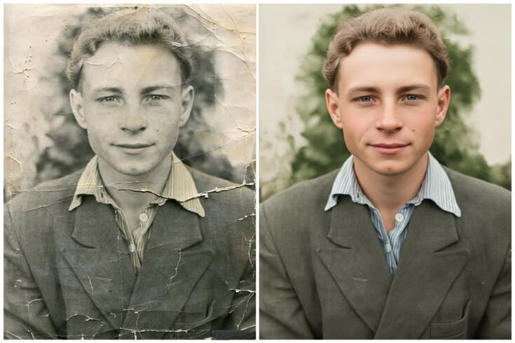фоторедакторов в те времена не было и делали это вручную.