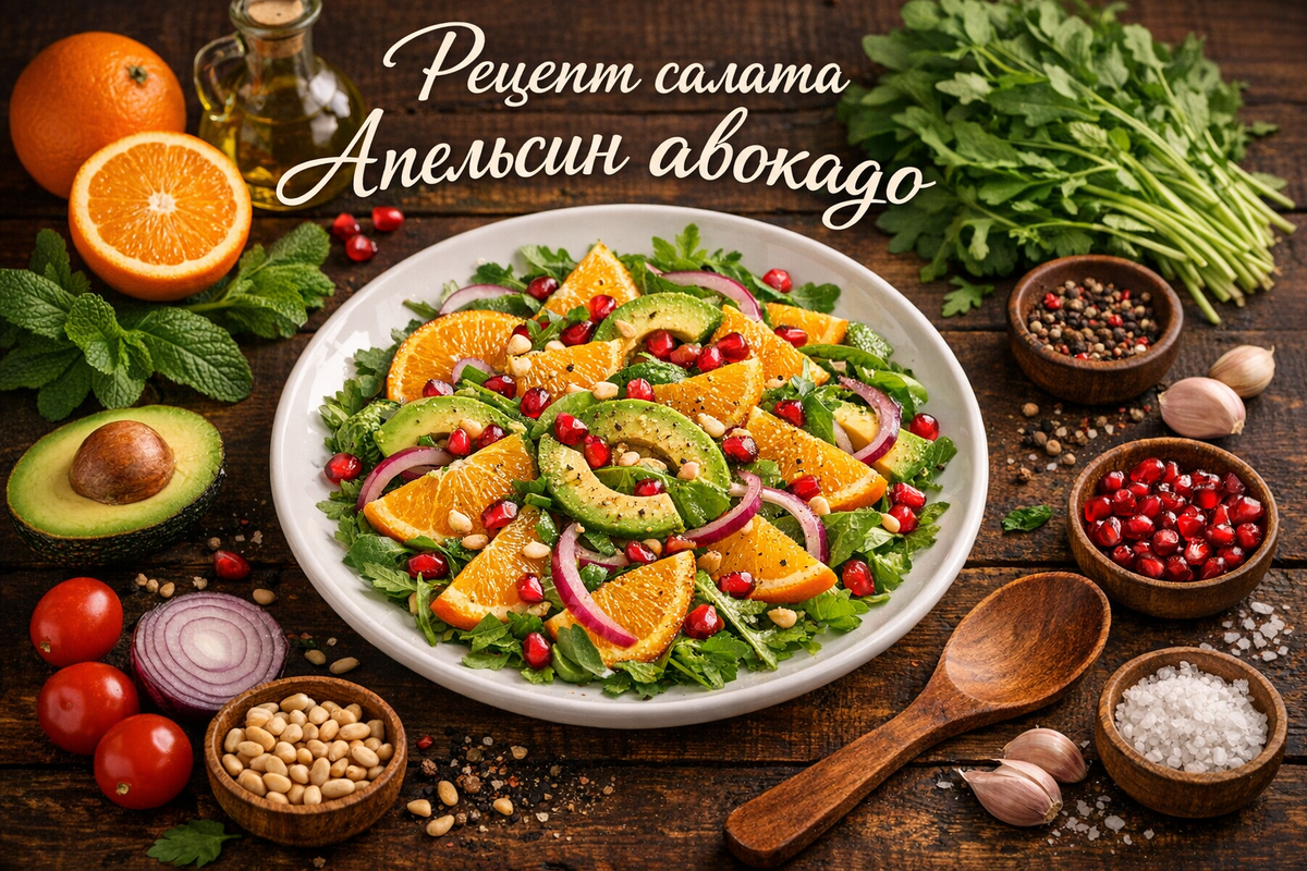 Салат апельсин авокадо 