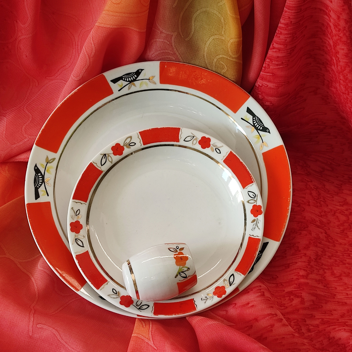 Тарелка с птицами большая, Хайта, 1962-70 гг