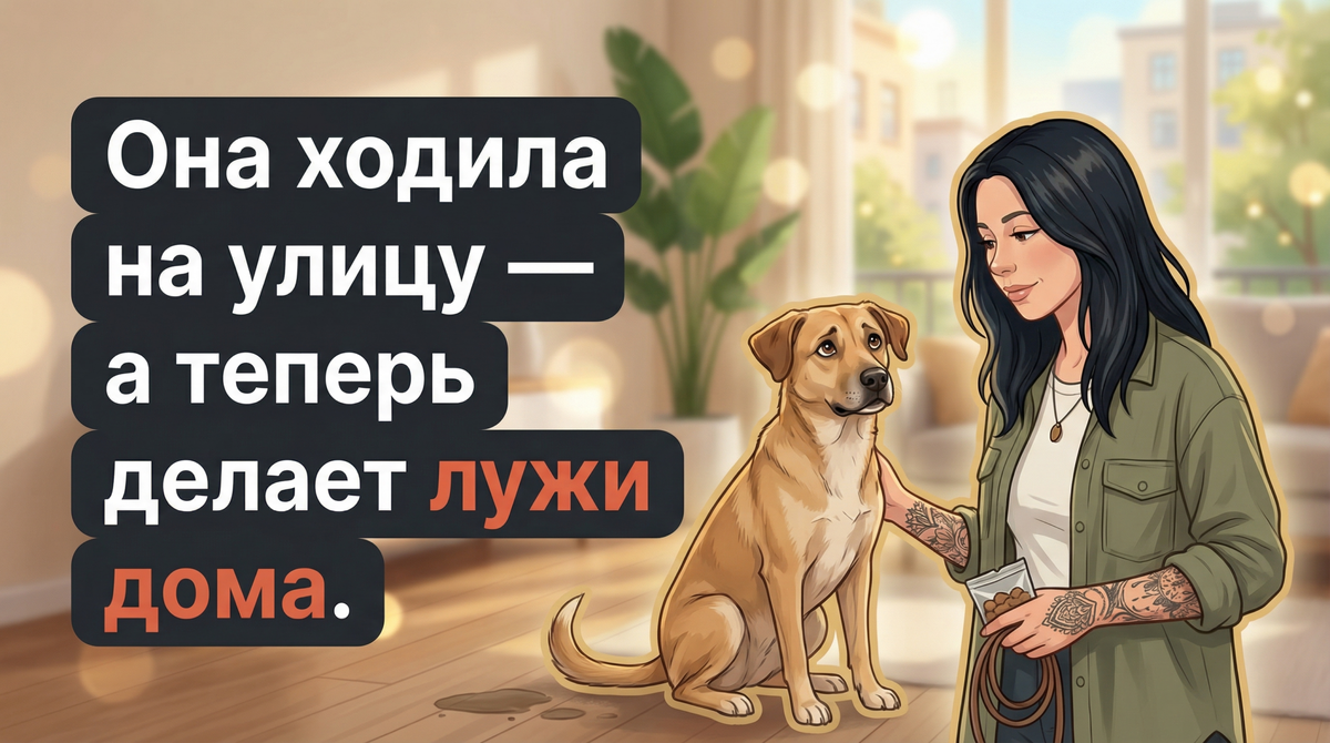    Обложка о том, почему взрослая собака вдруг начала делать лужи дома. Анна Марковская