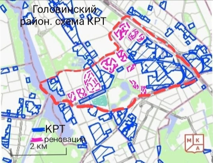 Схема КРТ района Головино г. Москва 