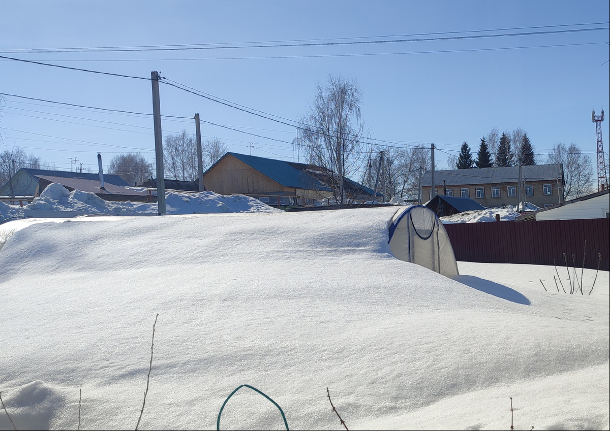 Ну хотя бы верх теплицы появился и то радость. 