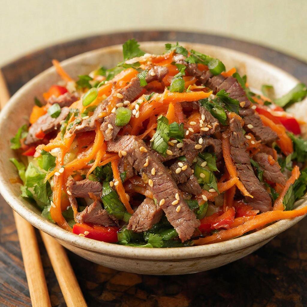Салат с морковью по-корейски и говядиной