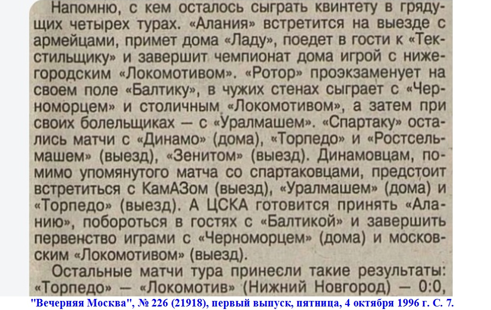 "Вечерняя Москва", № 226 (21918), первый выпуск, пятница, 4 октября 1996 г. С. 7. Коллаж автора ИстАрх.